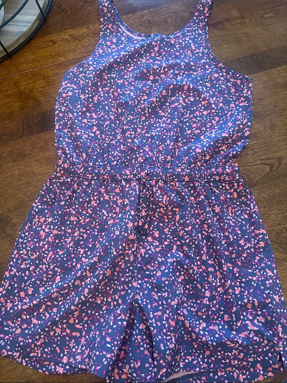 Athleta dark grey and Pink Printed Girls One-Piece Romper